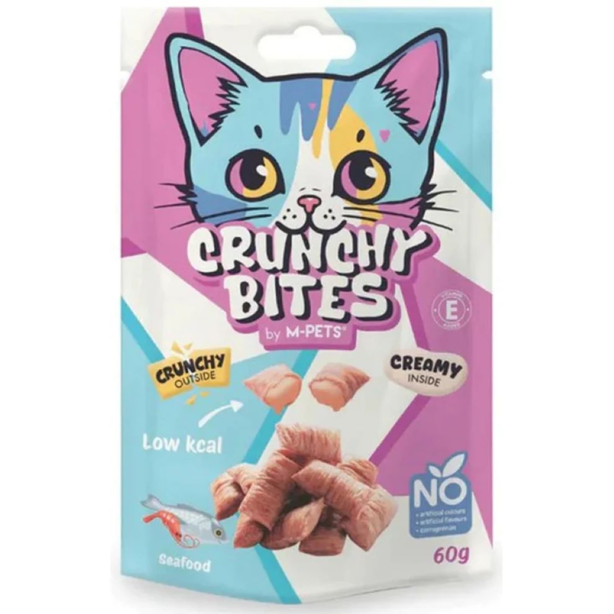 MPETS CRUNCHY BITES CAT SNACK ΜΕ ΣΟΛΟΜΟ 60gr