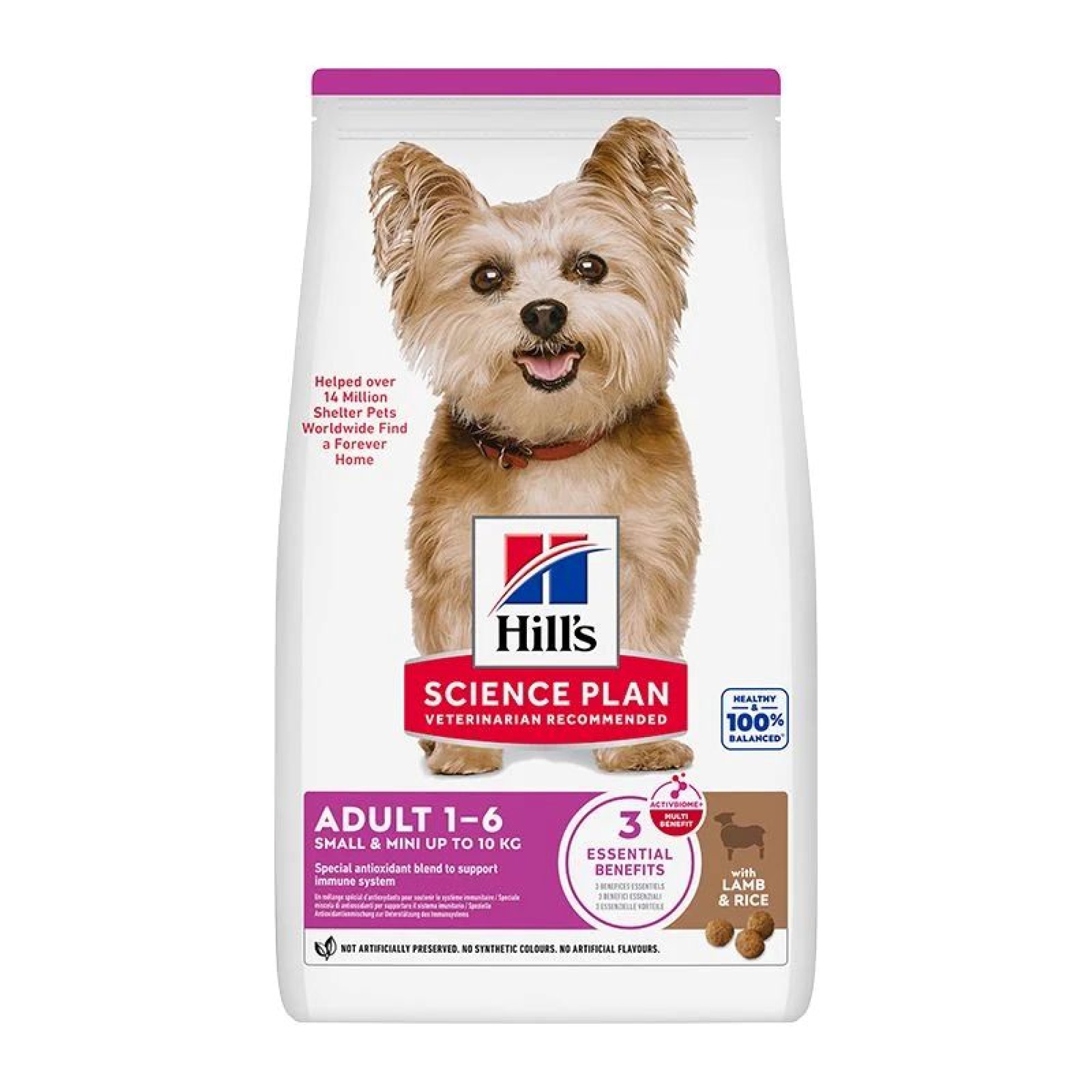 HILL'S SCIENCE PLAN SMALL AND MINI BREEDS ADULT DOG FOOD LAMB AND RICE 1.5kg