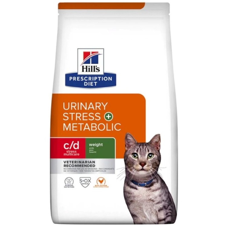 HILL'S PRESCRIPTION C/D URINARY STRESS CARE AND METABOLIC ADULT CAT CHICKEN 1.5gr HILL'S PRESCRIPTION C/D URINARY STRESS CARE AND METABOLIC ADULT CAT CHICKEN 1.5gr