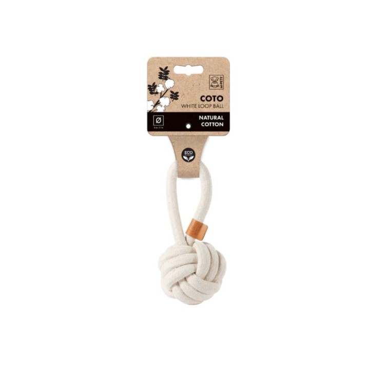 MPETS COTO WHITE LOOP BALL ΠΑΙΧΝΙΔΙ ΣΚΥΛΟΥ 9.5cm MPETS COTO WHITE LOOP BALL ΠΑΙΧΝΙΔΙ ΣΚΥΛΟΥ 9.5cm
