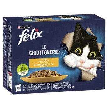 FELIX AGAIL ADULT CAT WET FOOD ΠΟΛΥΣΥΣΚΕΥΑΣΙΑ ΓΛΩΣΣΑ ΤΟΝΟ ΚΟΥΝΕΛΙ ΚΑΙ ΚΟΤΟΠΟΥΛΟ ΣΕ ΖΕΛΕ 85g x 10pcs