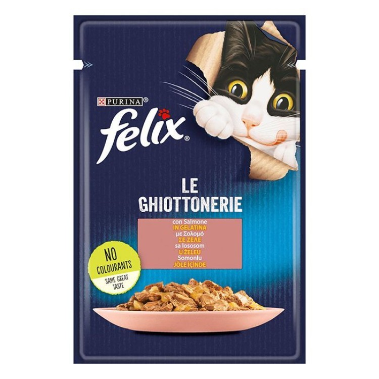 FELIX AGALI ADULT CAT WET FOOD KOMMATAKIA ΣΟΛΟΜΟΣ ΣΕ ΖΕΛΕ 85gr
