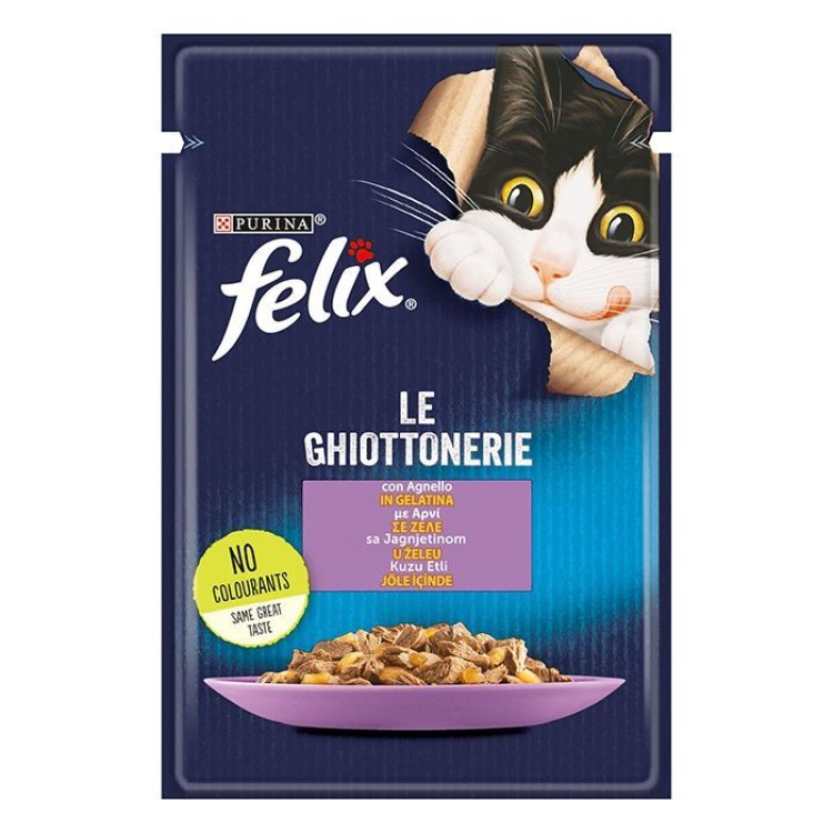 FELIX AGAIL ADULT CAT WET FOOD ΚΟΜΜΑΤΑΚΙΑ ΑΡΝΙ ΣΕ ΖΕΛΕ 85gr