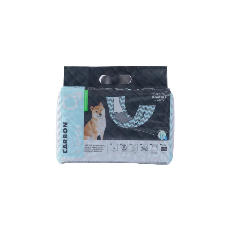 MPETS CARBON DIAPERS MALE DOG LARGE 18pcs MPETS CARBON DIAPERS MALE DOG LARGE 18pcs