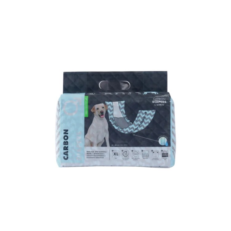 MPETS CARBON DIAPERS MALE DOG XLARGE 18pcs