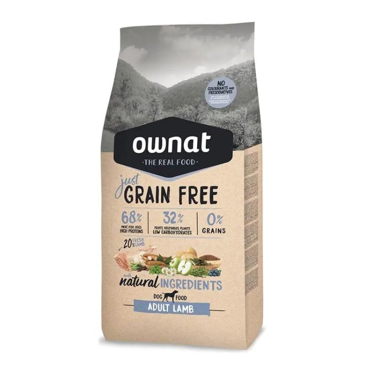 OWNAT GRAIN FREE JUST ADULT DOG ALL BREEDS DRY FOOD LAMB 3kg