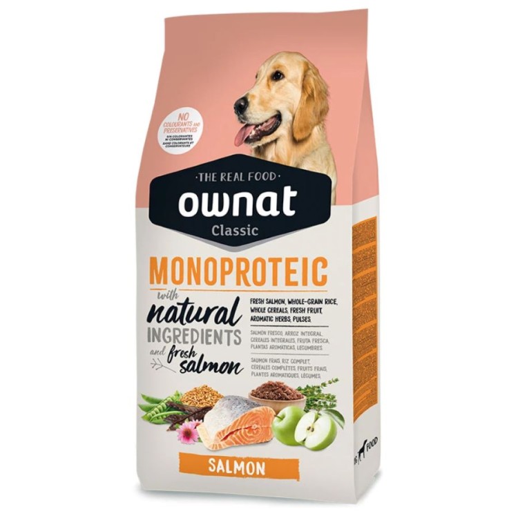 OWNAT CLASSIC MONOPROTEIC ADULT DOG ALL BREEDS DRY FOOD SALMON 4Kg