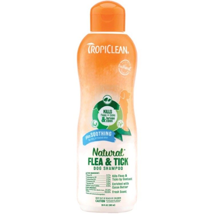 TROPICLEAN FLEA AND TICK PLUS SOOTHING ΑΝΤΙΠΑΡΑΣΙΤΙΚΟ ΚΑΙ ΚΑΤΑΠΡΑΥΝΤΙΚΟ ΣΑΜΠΟΥΑΝ ΣΚΥΛΟΥ 592ml