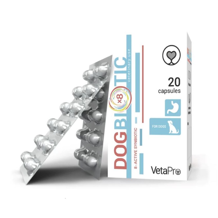 VETA PRO DOG BIOTIC ΣΥΜΠΛΗΡΩΜΑ ΔΙΑΤΡΟΦΗΣ ΟΜΑΛΗΣ ΛΕΙΤΟΥΡΓΙΑΣ ΠΕΠΤΙΚΟΥ ΣΥΣΤΗΜΑΤΟΣ ΤΟΥ ΣΚΥΛΟΥ 20CAPS