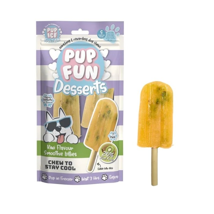 PUP FUN DESERTS LOLLIES KIWI FLAVOUR ΠΑΓΩΤΟ ΣΚΥΛΟΥ SMALL 2pcs 60gr PUP FUN DESERTS LOLLIES KIWI FLAVOUR ΠΑΓΩΤΟ ΣΚΥΛΟΥ SMALL 2pcs 60gr