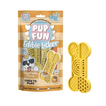PUP FUN EDIBLE LICKER ΠΑΓΩΤΟ ΣΚΥΛΟΥ ΜΕ ΓΕΥΣΗ ΦΥΣΤΙΚΟΒΟΥΤΥΡΟ MEDIUM 3pcs 135gr