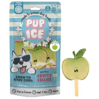 PUP ICE FRUITY LOLLIES ΠΑΓΩΤΟ ΣΚΥΛΟΥ ΜΕ ΠΡΑΣΙΝΟ ΜΗΛΟ SMALL 3pcs 90gr