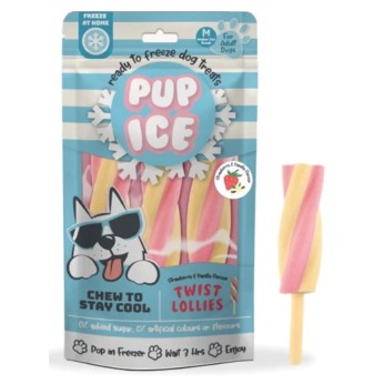 PUP ICE TWIST LOLLIES ΠΑΓΩΤΟ ΣΚΥΛΟΥ ΜΕ ΦΡΑΟΥΛΑ ΚΑΙ ΒΑΝΙΛΙΑ MEDIUM 3pcs 90gr