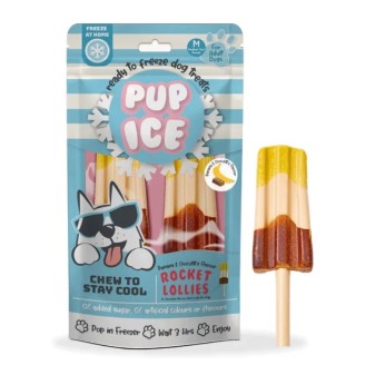 PUP ICE ROCKET LOLLIES ΠΑΓΩΤΟ ΣΚΥΛΟΥ ΜΕ ΜΠΑΝΑΝΑ ΚΑΙ ΣΟΚΟΛΑΤΑ MEDIUM 2pcs 90gr
