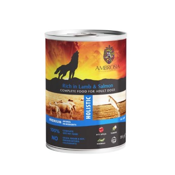 AMBROSIA HOLISTIC ADULT DOG WET FOOD ΜΕ ΑΡΝΙ ΣΟΛΟΜΟ ΚΑΙ ΜΗΛΑ 395gr AMBROSIA HOLISTIC ADULT DOG WET FOOD ΜΕ ΑΡΝΙ ΣΟΛΟΜΟ ΚΑΙ ΜΗΛΑ 395gr