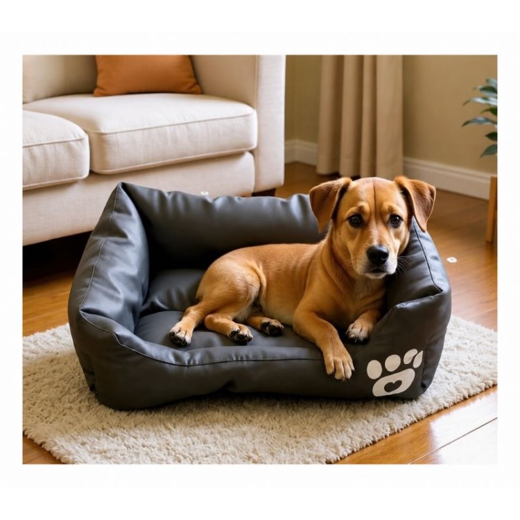 DENIKPETS ΑΔΙΑΒΡΟΧΟ ΚΡΕΒΑΤΙ ΣΚΥΛΟΥ ΚΑΙ ΓΑΤΑΣ ΜΑΥΡΟ MEDIUM 54x42x11cm