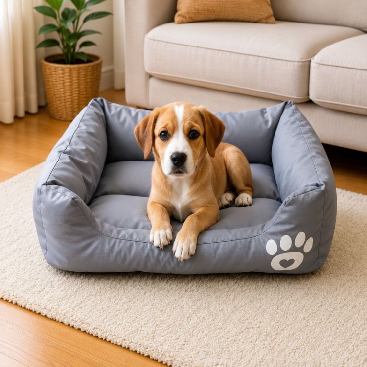 DENIKPETS ΑΔΙΑΒΡΟΧΟ ΚΡΕΒΑΤΙ ΣΚΥΛΟΥ ΓΚΡΙ XLARGE 80x60x13cm