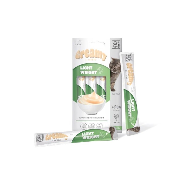 MPETS LIGHT WEIGHT CAT CREAMY TREATS ΜΕ ΜΠΑΚΑΛΙΑΡΟ ΚΑΙ ΚΟΤΟΠΟΥΛΟ 4pcs x 15gr MPETS LIGHT WEIGHT CAT CREAMY TREATS ΜΕ ΜΠΑΚΑΛΙΑΡΟ ΚΑΙ ΚΟΤΟΠΟΥΛΟ 4pcs x 15gr