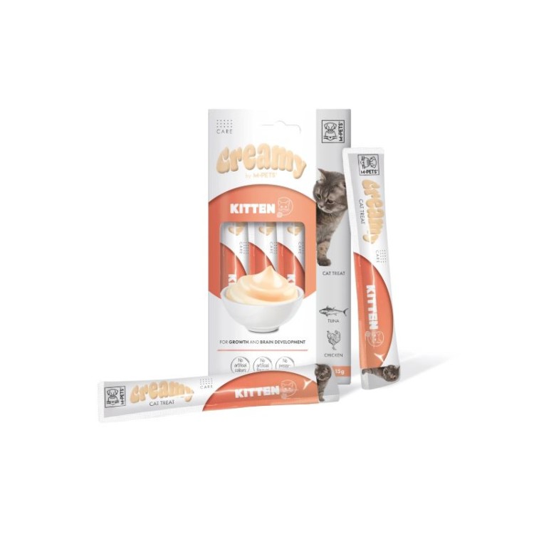 MPETS KITTEN CAT CREAMY TREATS ΜΕ ΤΟΝΟ ΚΑΙ ΚΟΤΟΠΟΥΛΟ 4pcs x 15gr