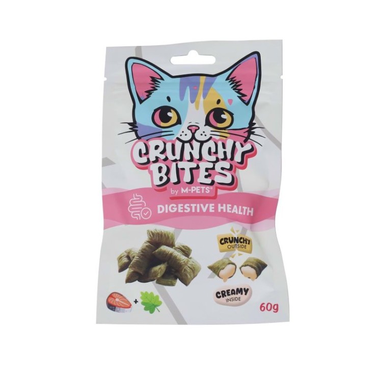 MPETS CRUNCHY BITES DIGESTIVE HEALTH CAT SNACK ΜΕ ΣΟΛΟΜΟ ΚΑΙ CATNIP 60gr MPETS CRUNCHY BITES DIGESTIVE HEALTH CAT SNACK ΜΕ ΣΟΛΟΜΟ ΚΑΙ CATNIP 60gr
