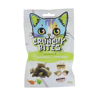 MPETS CRUNCHY BITES HAIRBALL CONTROL CAT SNACK ΜΕ ΚΟΤΟΠΟΥΛΟ ΚΑΙ CATNIP 60gr