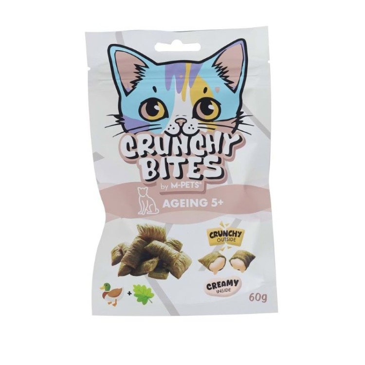 MPETS CRUNCHY BITES AGEING 5 CAT SNACK ΜΕ ΠΑΠΙΑ ΚΑΙ CATNIP 60gr MPETS CRUNCHY BITES AGEING 5 CAT SNACK ΜΕ ΠΑΠΙΑ ΚΑΙ CATNIP 60gr