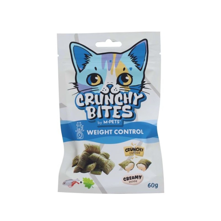 MPETS CRUNCHY BITES WEIGHT CONTROL CAT SNACK ΜΕ ΘΑΛΑΣΣΙΝΑ ΚΑΙ CATNIP 60gr