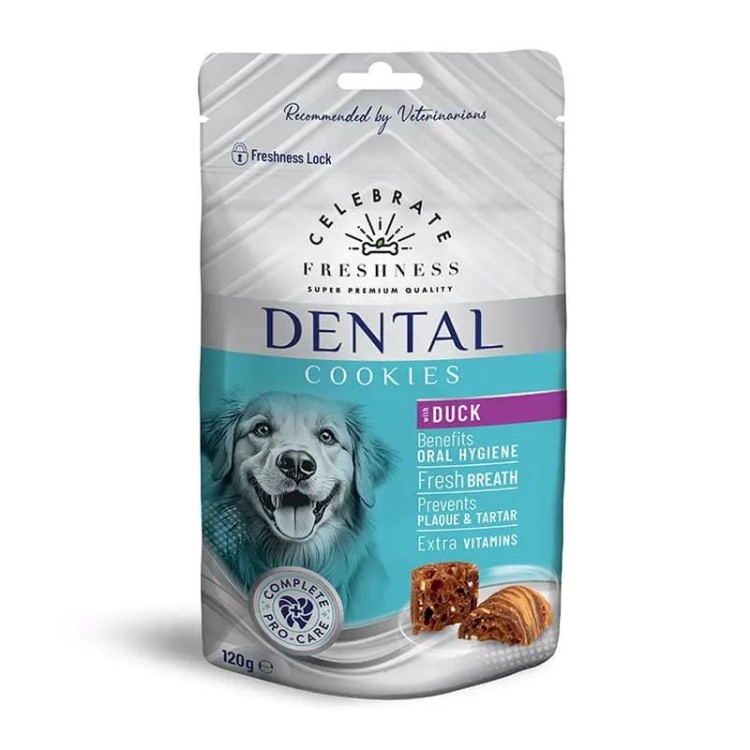CELEBRATE FRESHNESS DENTAL COOKIES ΛΙΧΟΥΔΙΕΣ ΣΚΥΛΟΥ ΜΕ ΠΑΠΙΑ 120gr
