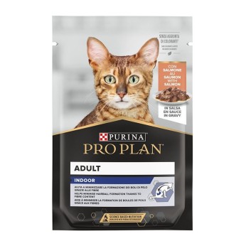 PURINA PRO PLAN INDOOR ADULT CAT WET FOOD SALMON IN GRAVY POUCH 85gr
