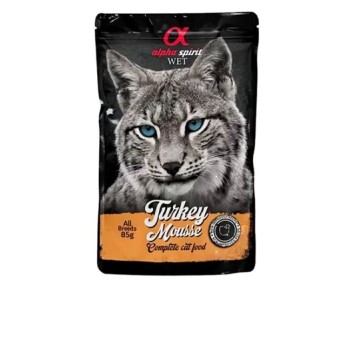 ALPHA SPIRIT MONOPROTEIN ADULT CAT WET TURKEY MOUSSE POUCH 85gr