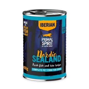PRIMAL SPIRIT IBERIAN NORDIC SEALAND ADULT DOG WET FOOD ΧΟΙΡΙΝΟ ΨΑΡΙ ΚΑΙ ΡΥΖΙ 400gr