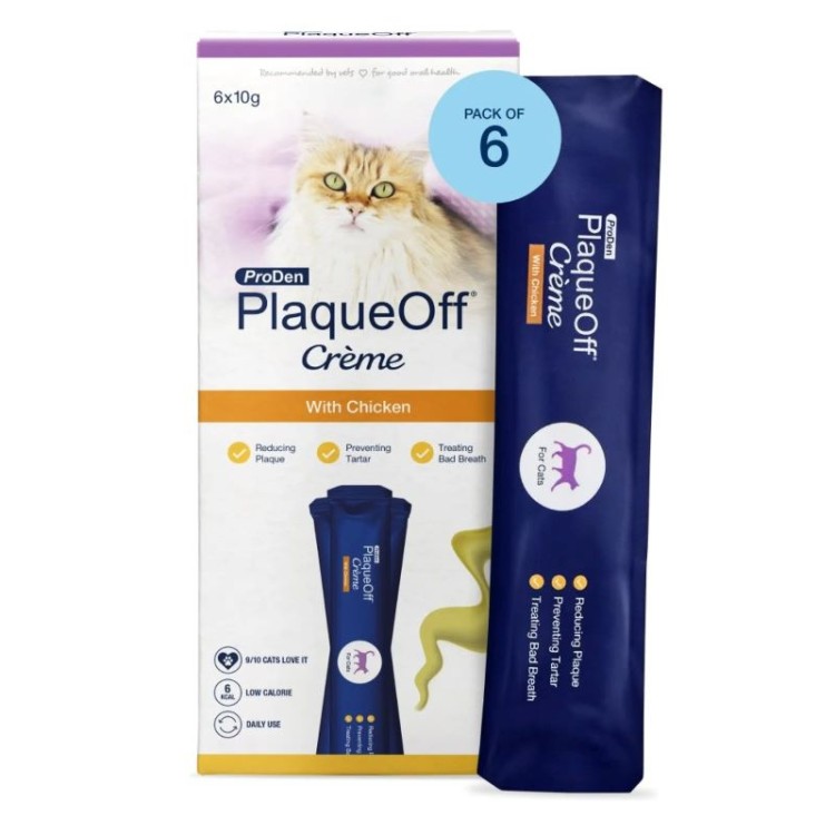 PRODEN PLAQUE OFF CREME ΟΔΟΝΤΙΚΗ ΛΙΧΟΥΔΙΑ ΓΑΤAΣ ΚΑΤΑ ΤΗΣ ΠΕΤΡΑΣ ΚΑΙ ΤΗΣ ΚΑΚΟΣΜΙΑΣ ΜΕ ΚΟΤΟΠΟΥΛΟ 6pcs x 10gr