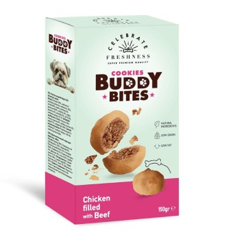 CELEBRATE COOKIES BUDDY BITES CHICKEN FILLED WITH BEEF 150gr