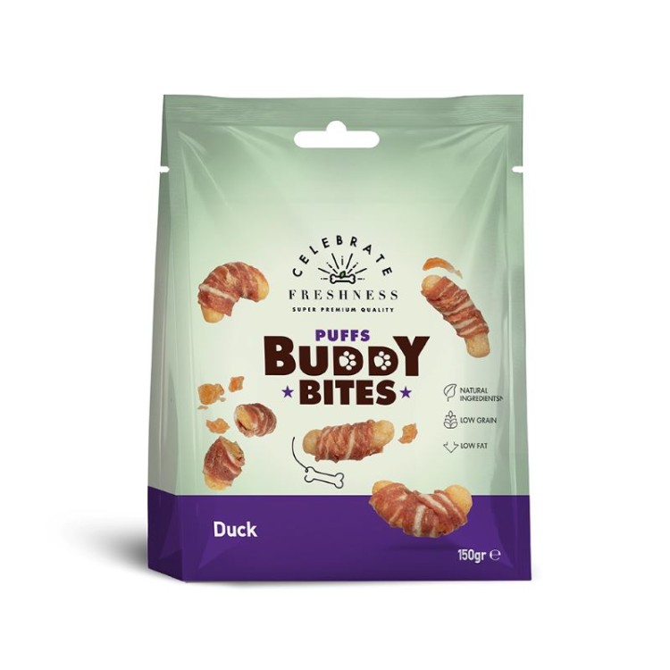CELEBRATE PUFFS BUDDY BITES ΚΡΟΥΑΣΑΝΑΚΙΑ ΜΕ ΓΕΥΣΗ ΠΑΠΙΑ 150gr