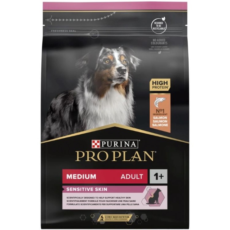 PURINA PROPLAN SENSITIVE SKIN ADULT DOG MEDIUM BREEDS SALMON 3kg PURINA PROPLAN SENSITIVE SKIN ADULT DOG MEDIUM BREEDS SALMON 3kg