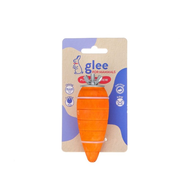 GLEE PLAY AND CHEW WOODEN CARROT ΞΥΛΙΝΟ ΚΑΡΟΤΟ ΡΟΚΑΝΙΣΜΑΤΟΣ ΓΙΑ ΤΡΩΚΤΙΚΑ 7.5cm