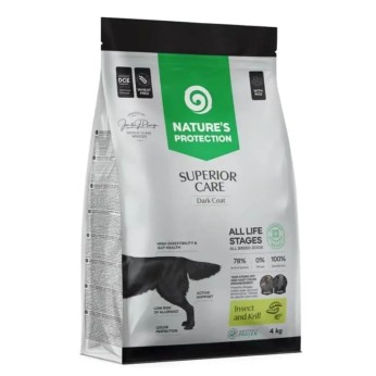 NATURE'S PROTECTION SUPERIOR CARE DARK COAT DOGS ALL LIFE STAGES INSECT RICE AND KRILL 4KG