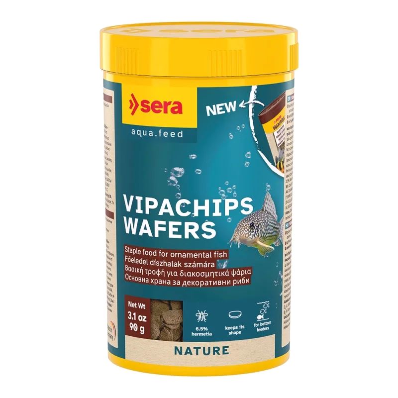 Sera Vipachips Wafers Βασικη Τροφη Για Τροπικα Ψαρια Σε Ταμπλετες 90Gr 250Ml
