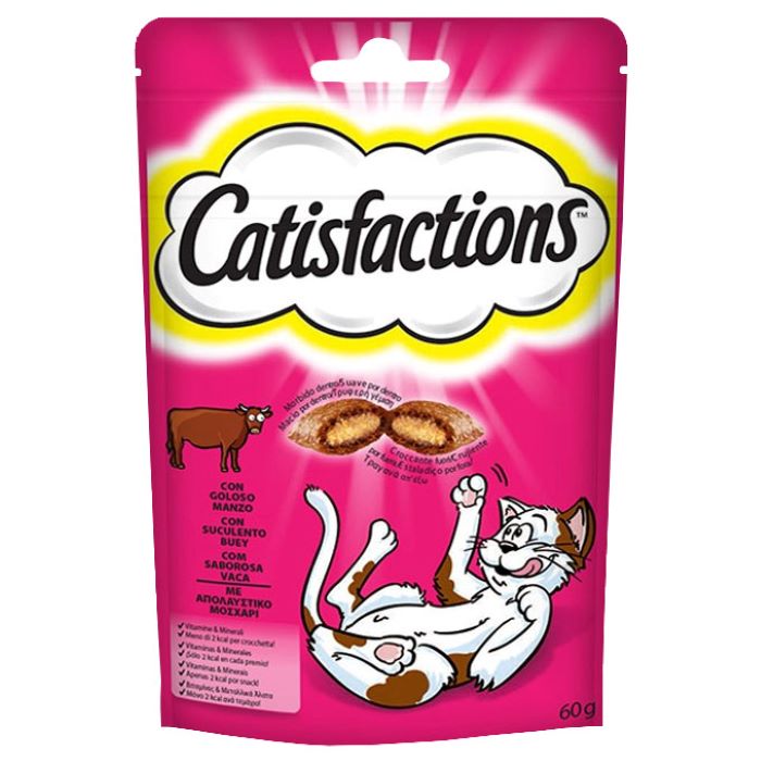 Catisfactions Snacks Λιχουδιες Γατας Με Μοσχαρι 60Gr