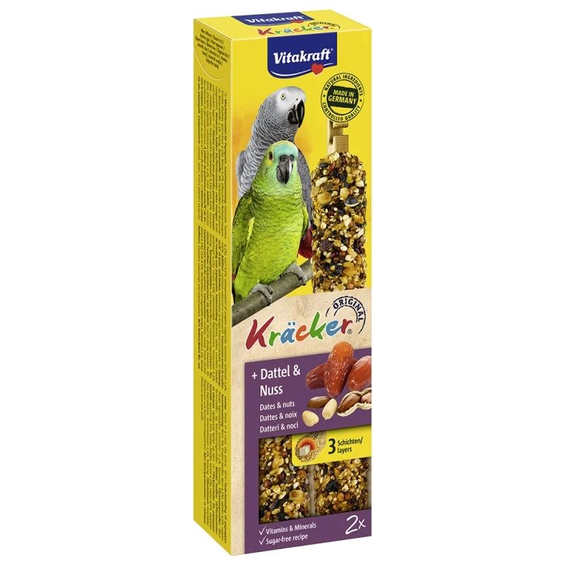 Vitakraft Kracker Duo Για Μεγαλους Παπαγαλους Me Φυστικια Kai Χουρμαδες 2Τμχ