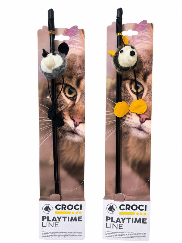 Croci Cat Toy Stick Teaser With Bear 45.5Cm