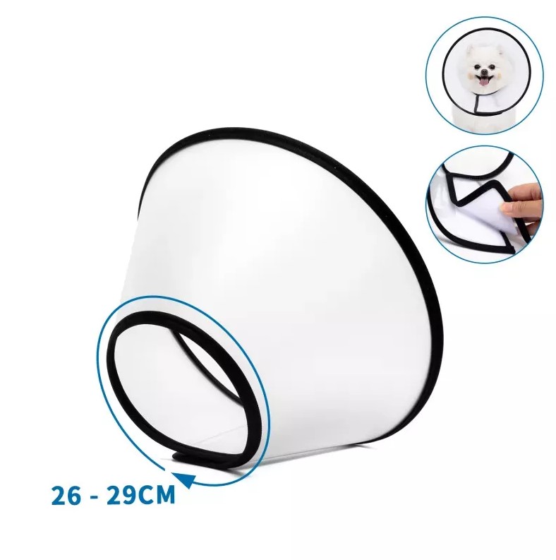 Nobleza Διαφανες Προστατευτικο Κολαρο Medium Για Σκυλο Και Γατα 26 Εως 29Cm