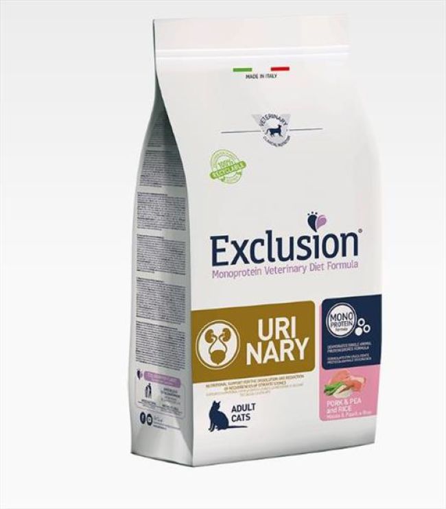 Exclusion Veterinary Diet Urinary Adult Cat Pork Pea And Rice 1.5Kg