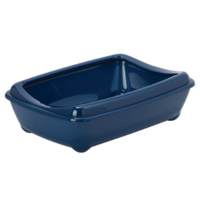 Pet Camelot Moderna Λεκανη Γατας Με Προστατευτικο Πλαισιο Μπλε Jumbo 43X57Cm