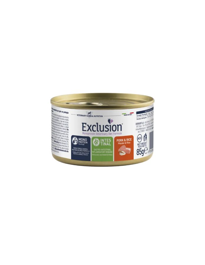 Exclusion Veterinary Diet Intestinal Adult Cat Pork And Rice Mouse Can 85Gr