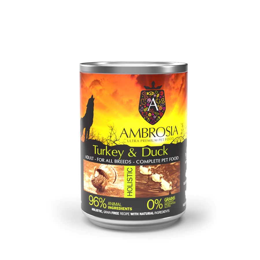 Ambrosia Grain Free Adult Dog Sensitive Γαλοπουλα Και Παπια 400Gr