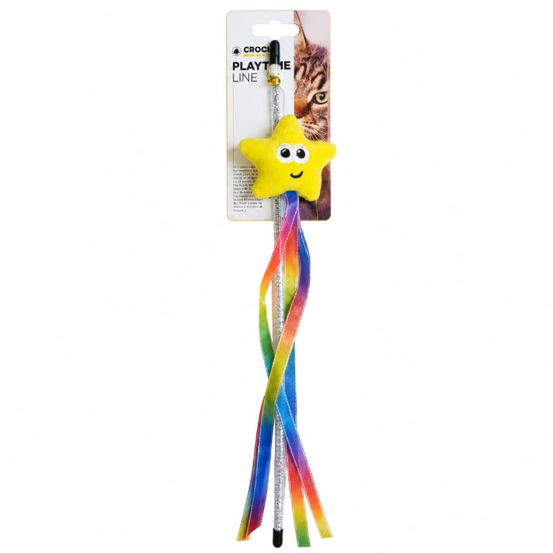 Croci Cat Toy Stick Teaser Wand Colorfull 40Cm