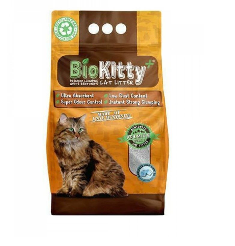 Bio Kitty Premium Clumping White Βεντονιτe Marseille Soap Αμμος Υγιεινης Γατας 10Lt