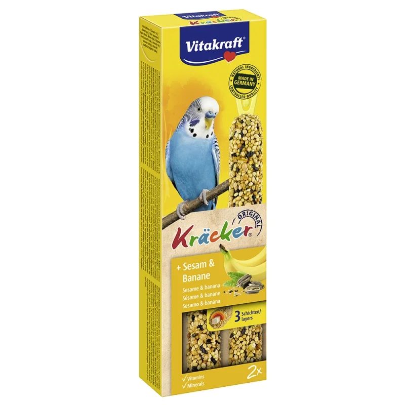 Vitakraft Kracker Duo Για Παπαγαλακια Με Σουσαμι Και Μπανανα 2Τεμ 60Gr