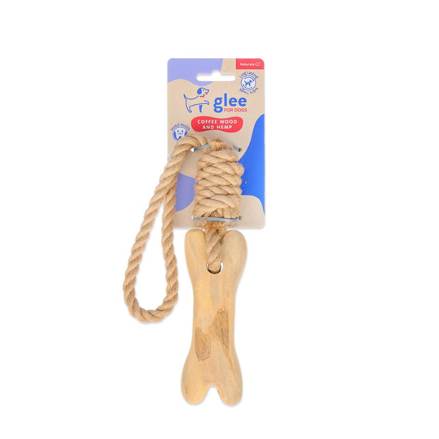 Glee Παιχνιδι Σκυλου Coffee Wood Bone Chew With Hemp Rope Small 35Cm